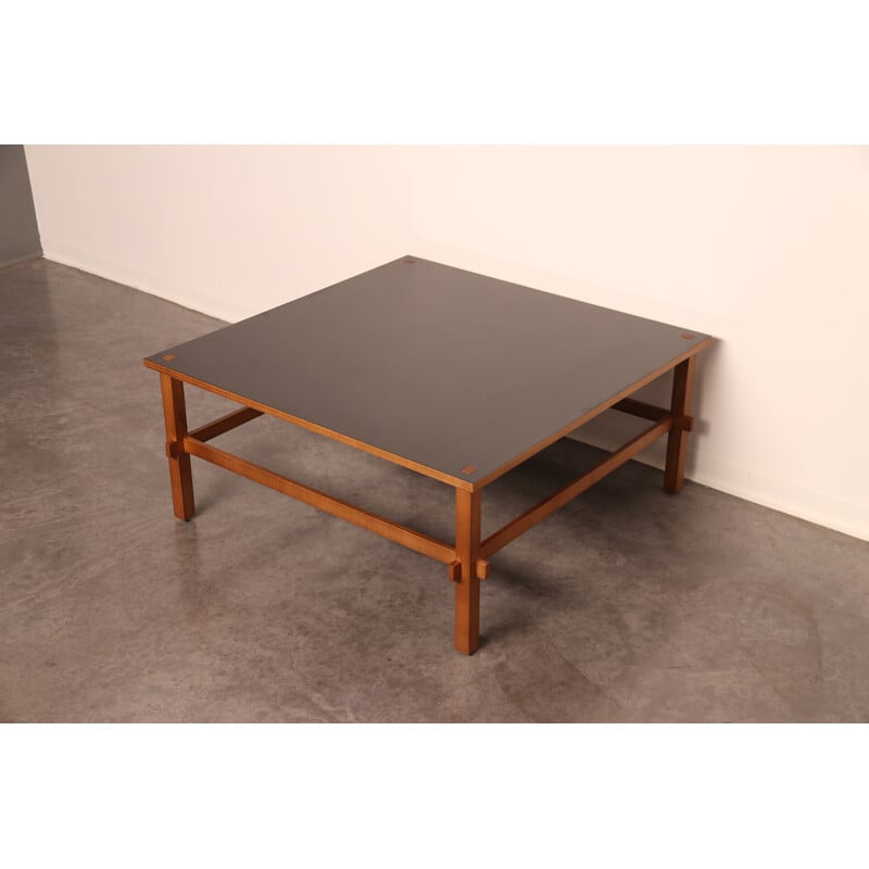Vintage coffee table model "Gio" in walnut by Gianfranco Frattini for Tacchini, Italy 2000s