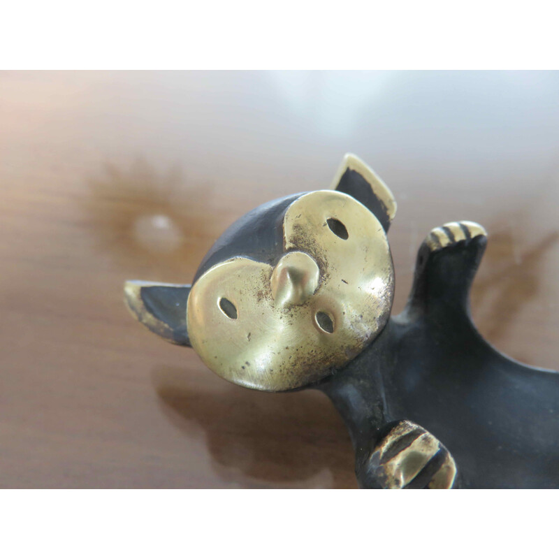 Vintage Walter Bosse bronze cat for Herta Baller, Austria 1950