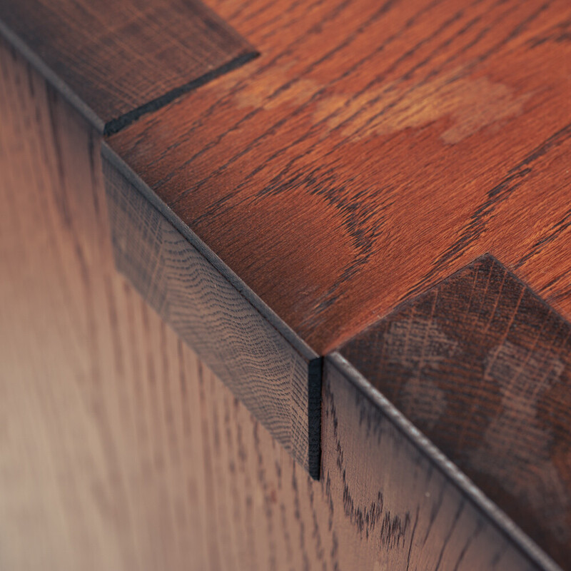 Brutalist vintage sideboard in rosewood veneer