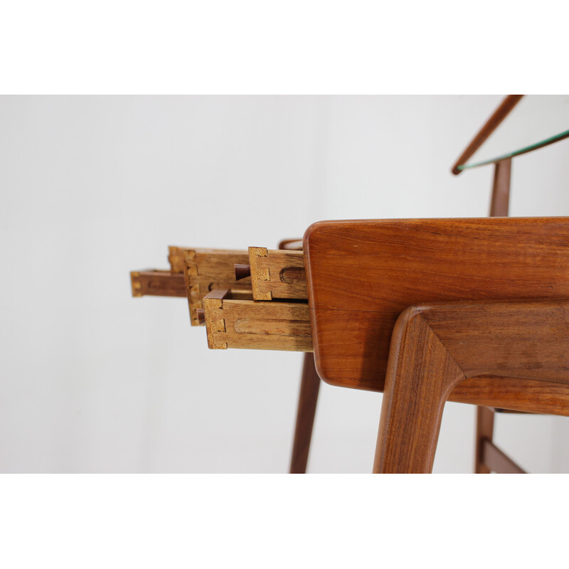 Vintage teak dressing table with mirror by Svend åge Madsen, Denmark 1960s