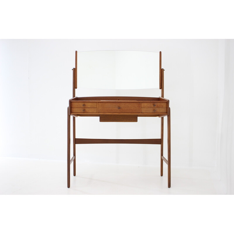 Vintage teak dressing table with mirror by Svend åge Madsen, Denmark 1960s