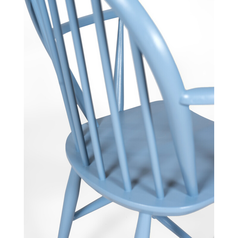 Vintage blue Windsor chair by Lucian Ercolani for Ercol, UK 1960