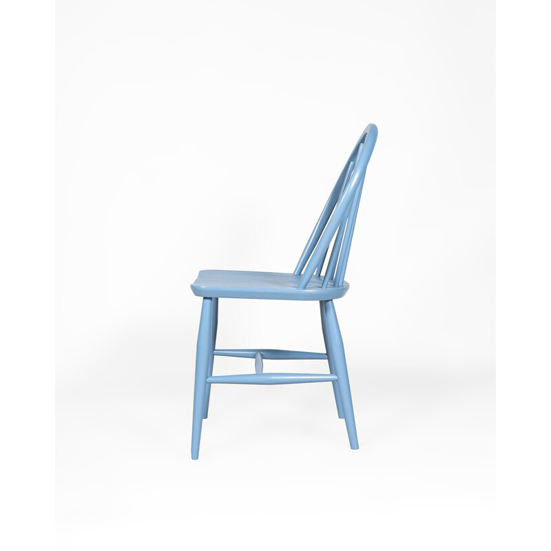 Vintage blue Windsor chair by Lucian Ercolani for Ercol, UK 1960