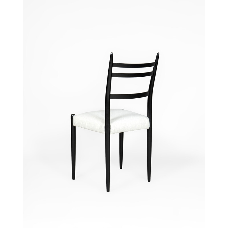 Schwarz-weißer Bouclé-Stuhl aus der Mitte des Jahrhunderts von D. Gomme für G Plan, 1950er Jahre