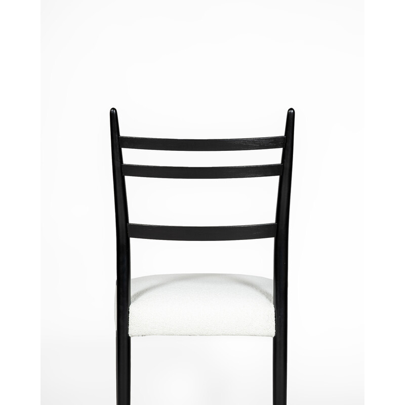 Cadeira de meados do século, preto e branco, por D. Gomme para o Plano G, 1950s