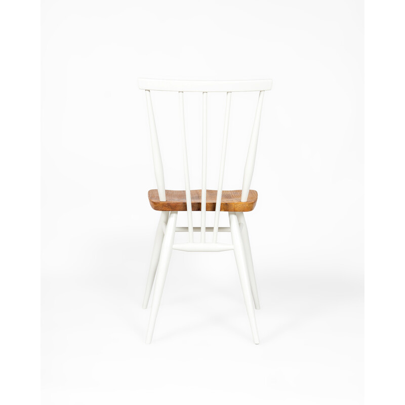 Coppia di sedie vintage in legno bianco All Purpose di L. Ercolani per Ercol, anni '60