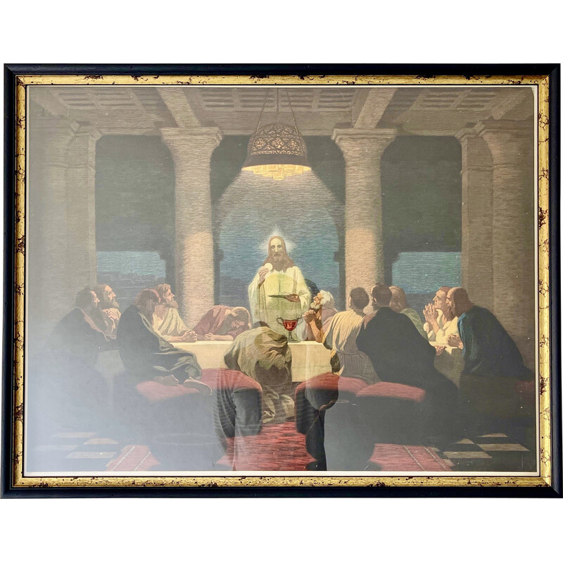 Vintage christian German print "The Last Supper", 1930s
