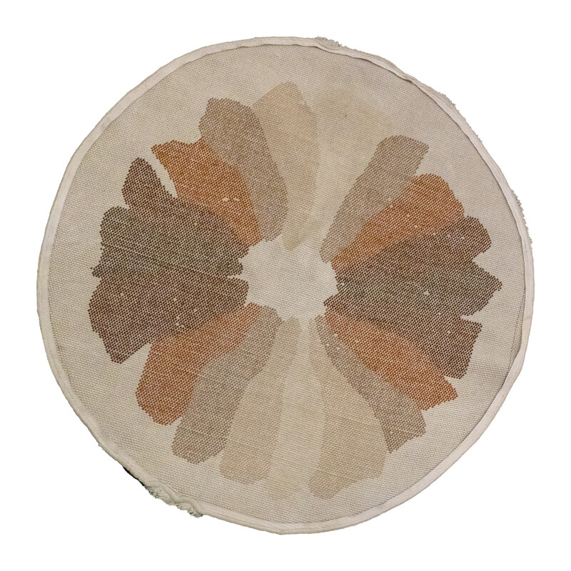 Vintage brown round "Streaks" Desso rug