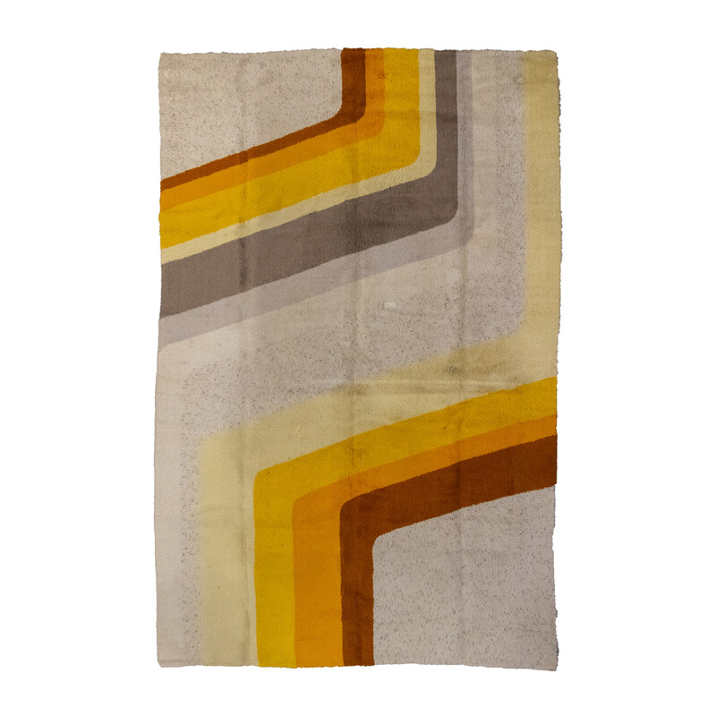 Vintage orange Lines Desso rug