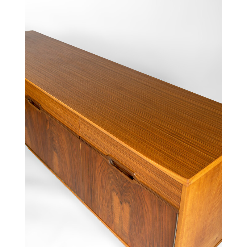 Mid century walnut and zebrano sideboard by Austinsuite, UK 1960