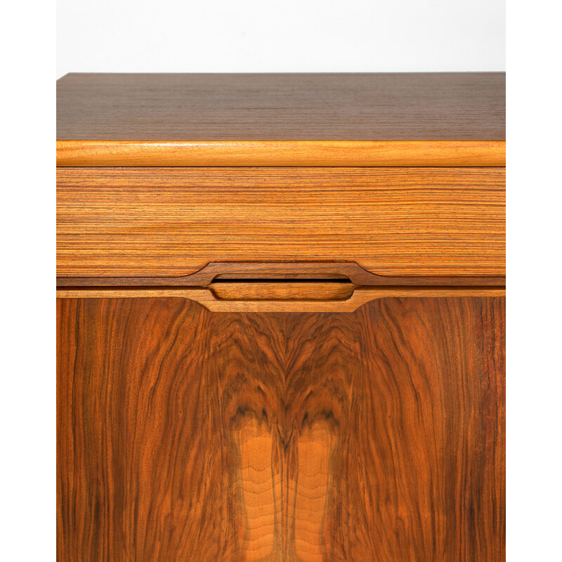 Mid century walnut and zebrano sideboard by Austinsuite, UK 1960