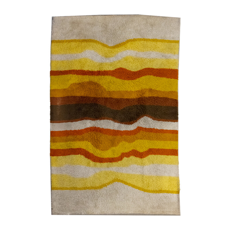 Vintage orange Lines Desso rug