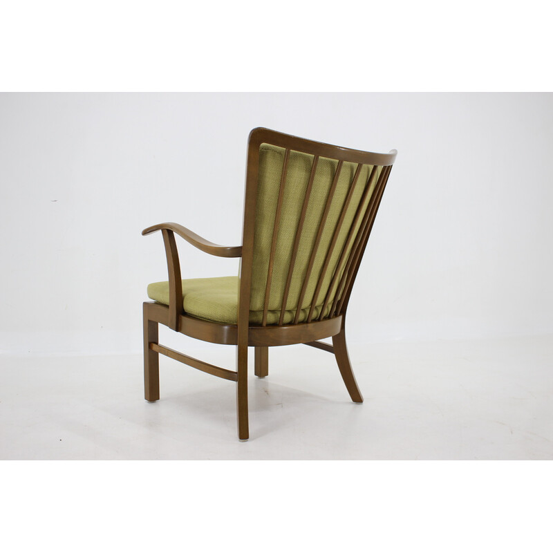 Vintage beechwood armchair model 1628 by Soren Hansen, Denmark 1940s