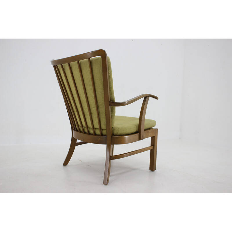 Vintage beechwood armchair model 1628 by Soren Hansen, Denmark 1940s