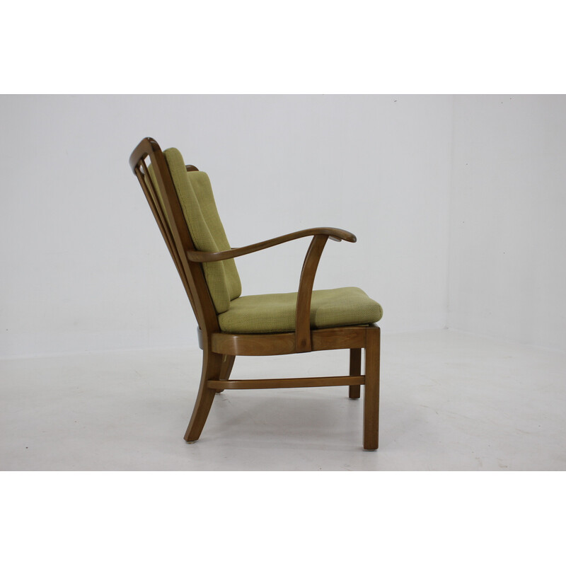 Vintage beechwood armchair model 1628 by Soren Hansen, Denmark 1940s