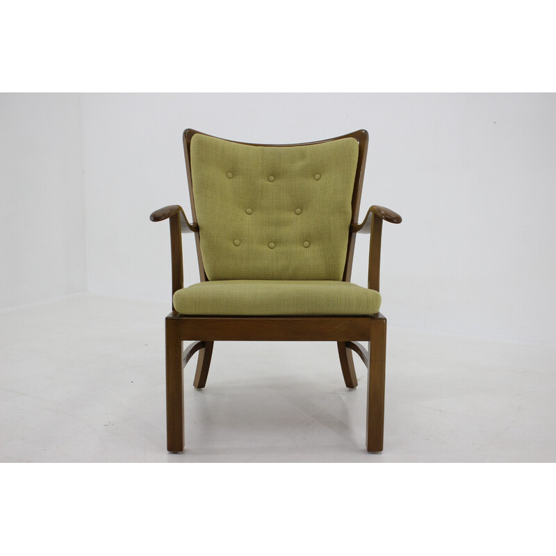 Sillón vintage de madera de haya modelo 1628 de Soren Hansen, Dinamarca años 40