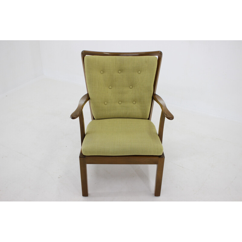 Vintage beechwood armchair model 1628 by Soren Hansen, Denmark 1940s