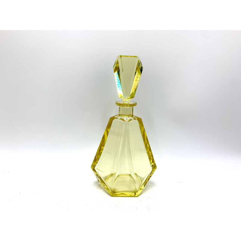 Caraffa Art Deco gialla d'epoca, Repubblica Ceca 1930