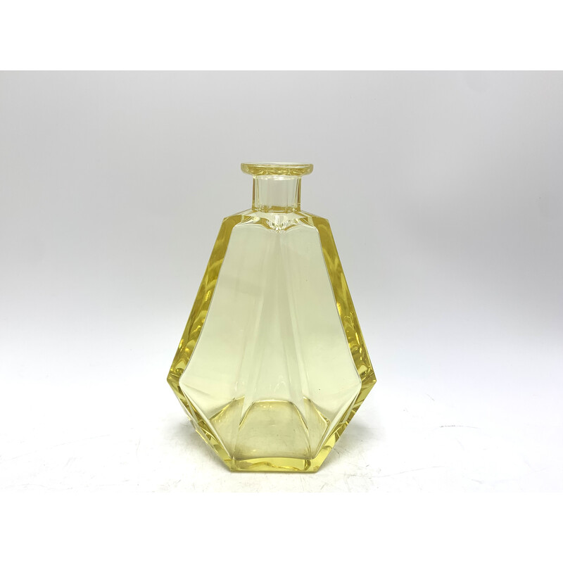 Vintage yellow Art Deco carafe, Czech Republic 1930s