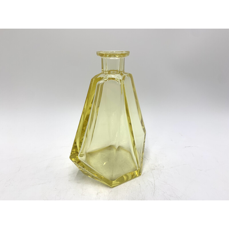 Vintage yellow Art Deco carafe, Czech Republic 1930s