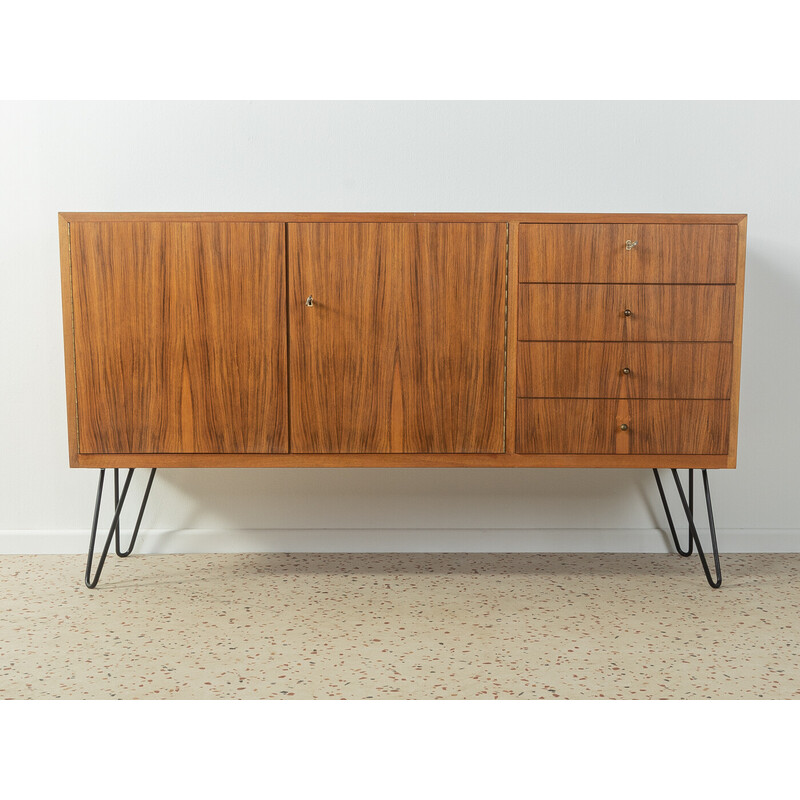 Vintage walnut veneer sideboard by Wk Möbel, Germany 1950s