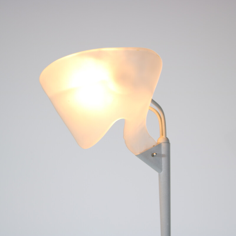 Lámpara de pie vintage con cristal mate de Relco, Italia años 70
