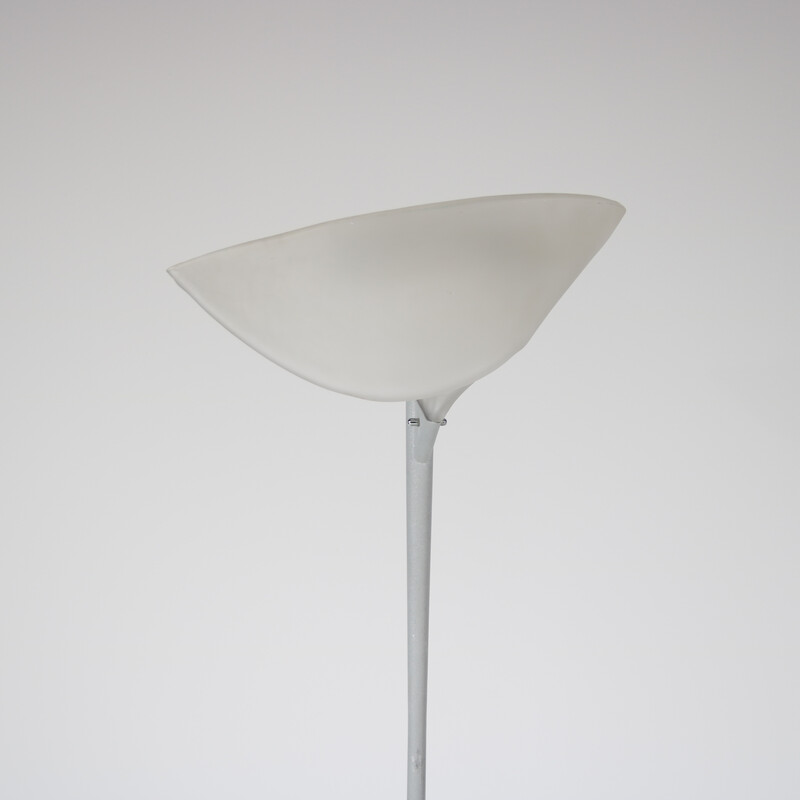 Lámpara de pie vintage con cristal mate de Relco, Italia años 70