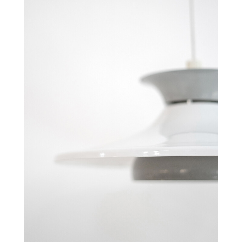 Vintage white and grey pendant lamp, Denmark 1960