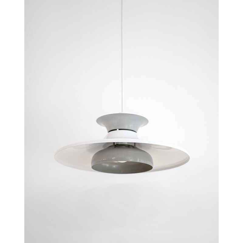 Vintage white and grey pendant lamp, Denmark 1960