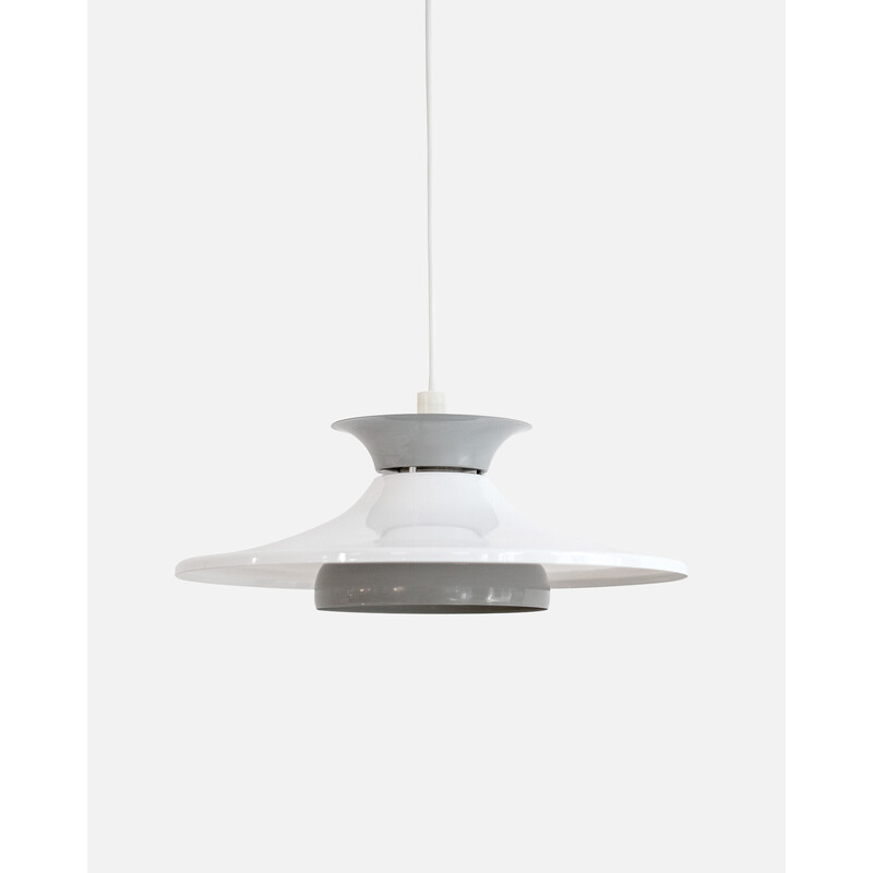 Vintage white and grey pendant lamp, Denmark 1960