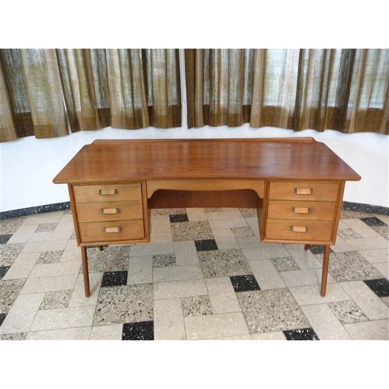 Free-Standing Teak Writing Desk by Svend A. Madsen for Sigurd Hansen - 1960s