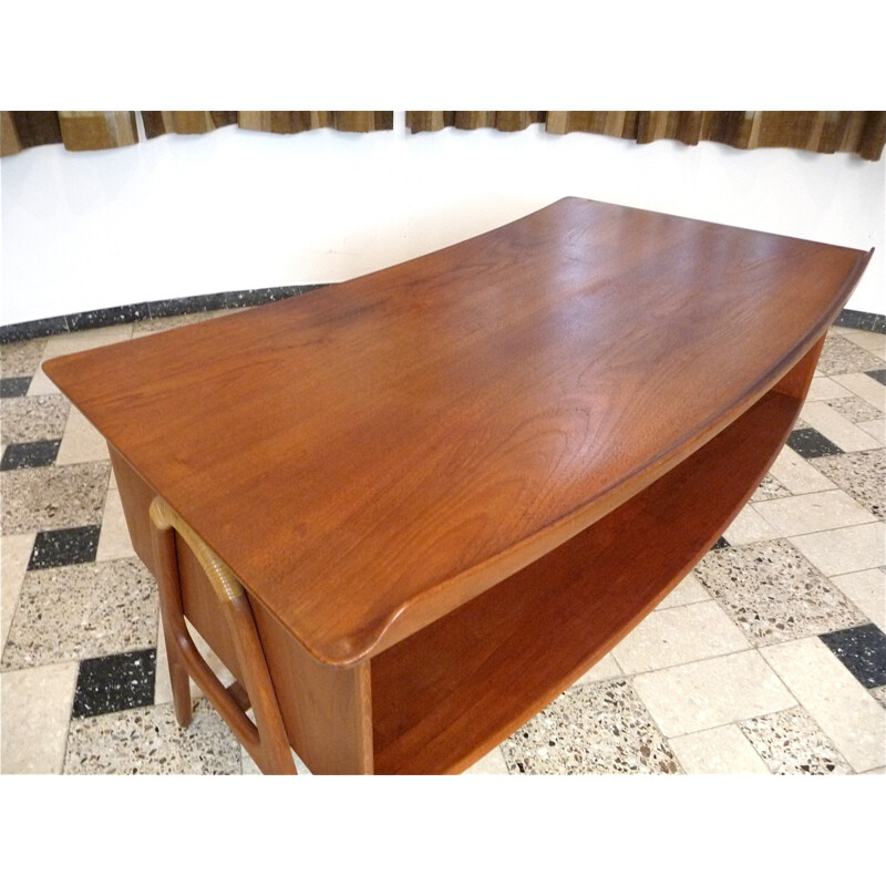 Free-Standing Teak Writing Desk by Svend A. Madsen for Sigurd Hansen - 1960s