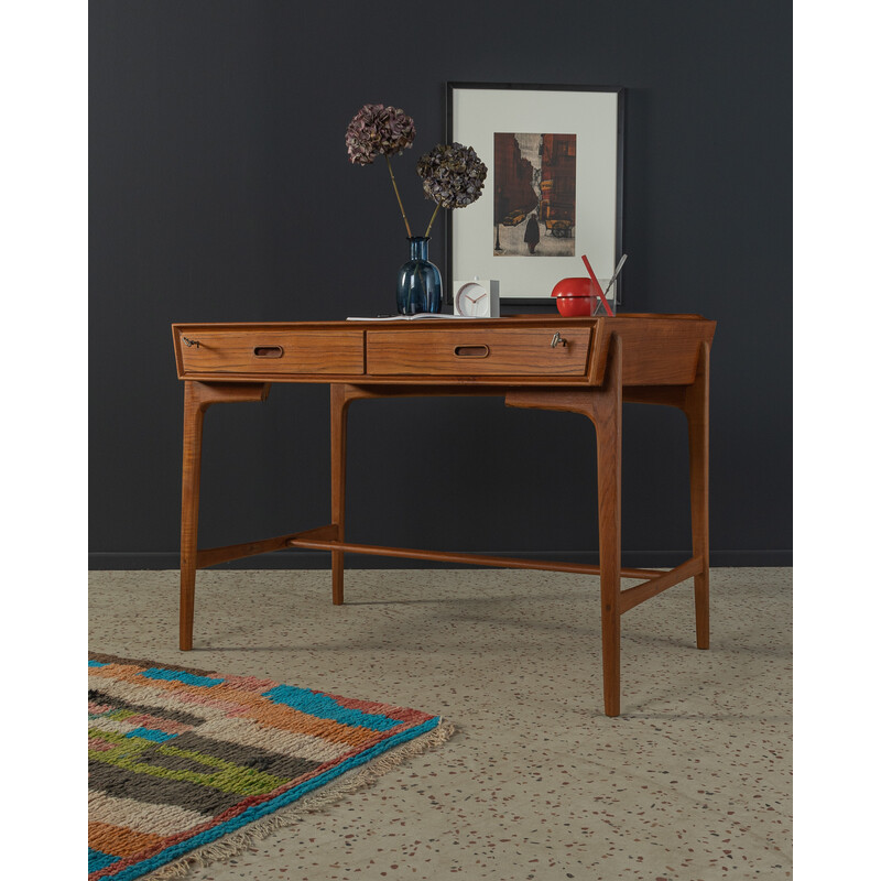 Vintage teak desk by Svend Aage Madsen for Sigurd Hansen, Denmark 1950s