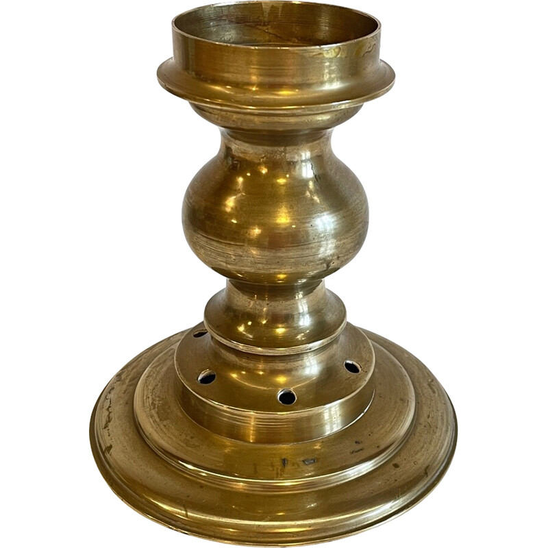 Vintage candlestick in solid brass