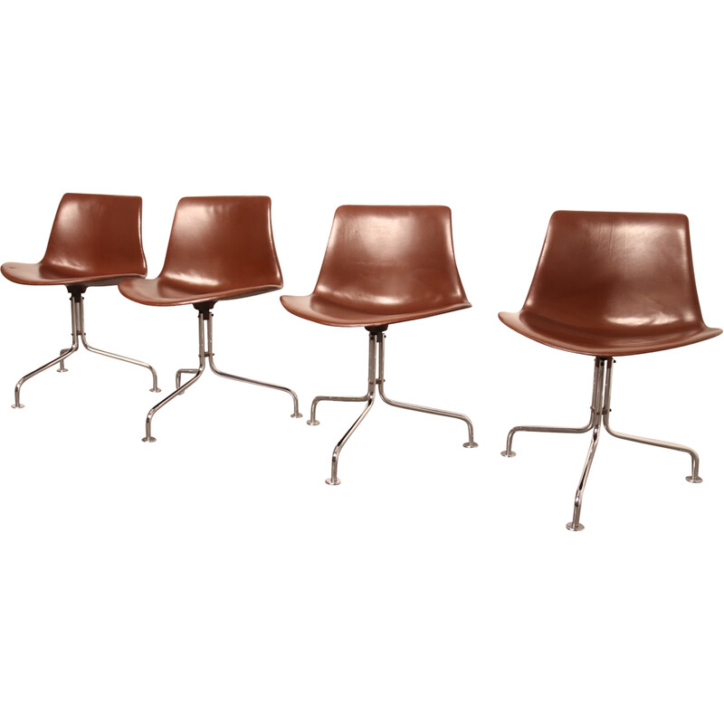 Ensemble de 4 chaises de bureau pivotantes vintage modèle Bo611 par Fabricius et Kastholm pour Bo-Ex, Danemark 1960