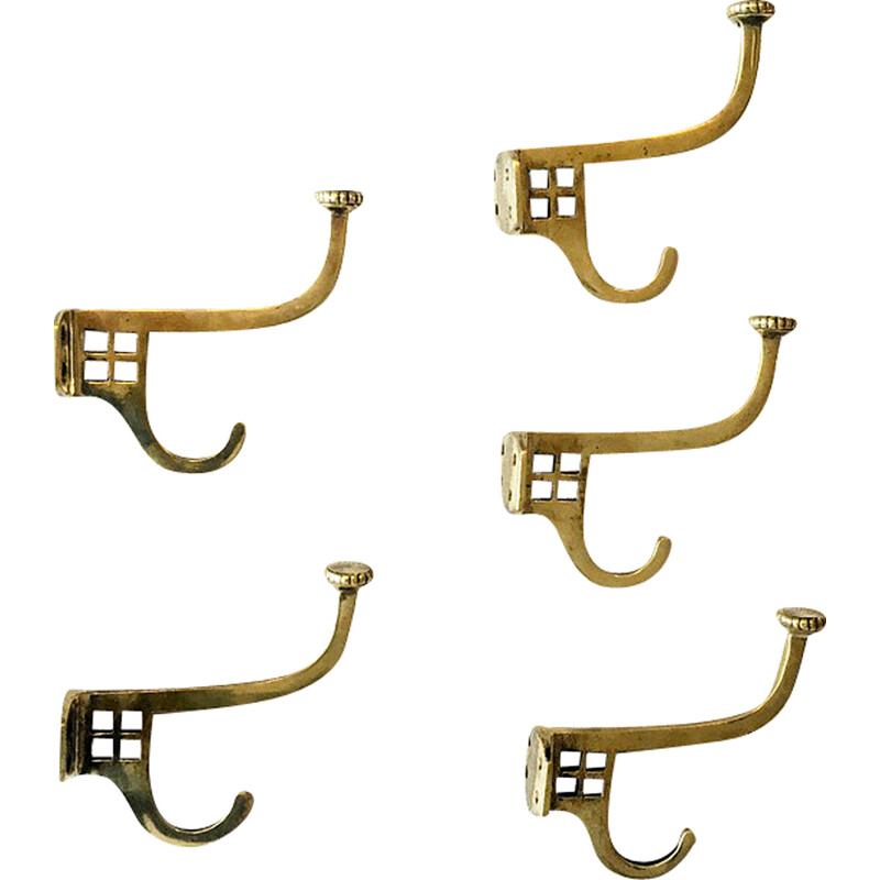 Art Deco vintage golden coat rack, 1950s