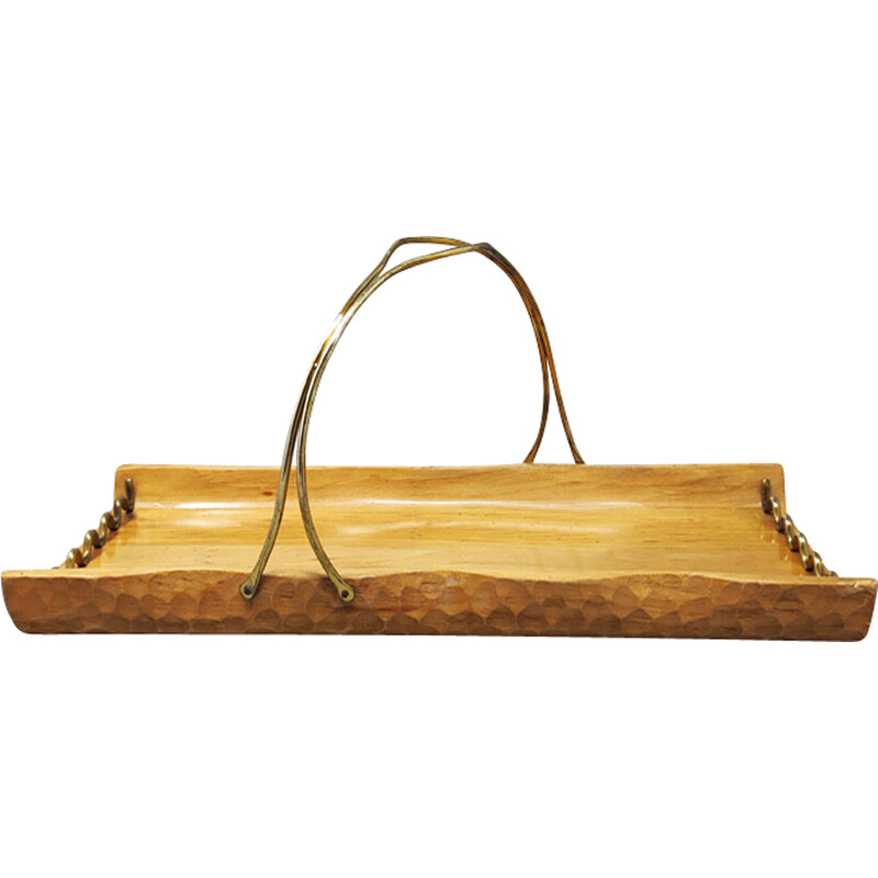 Vintage bamboo tray by Aldo Tura for Macabo, Italy 1960s