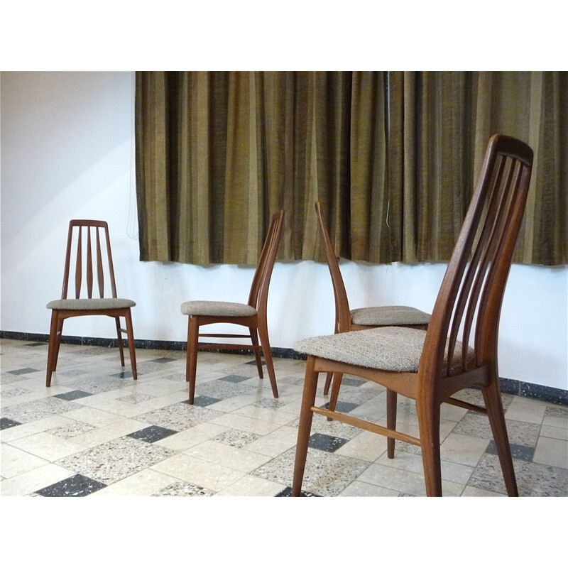 Suite de 4 chaises danoises "Eva" en teck de Niels Koefoed pour Koefoed Møbelfabrik - 1960