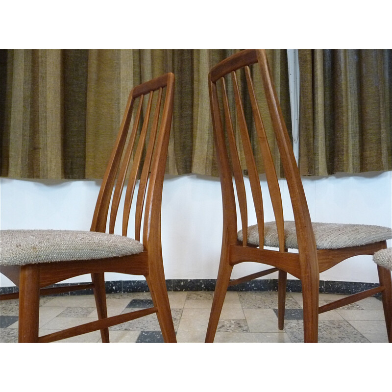 Set of 4 "Eva" Danish dining chairs in teak by Niels Koefoed for Koefoed Møbelfabrik - 1960s