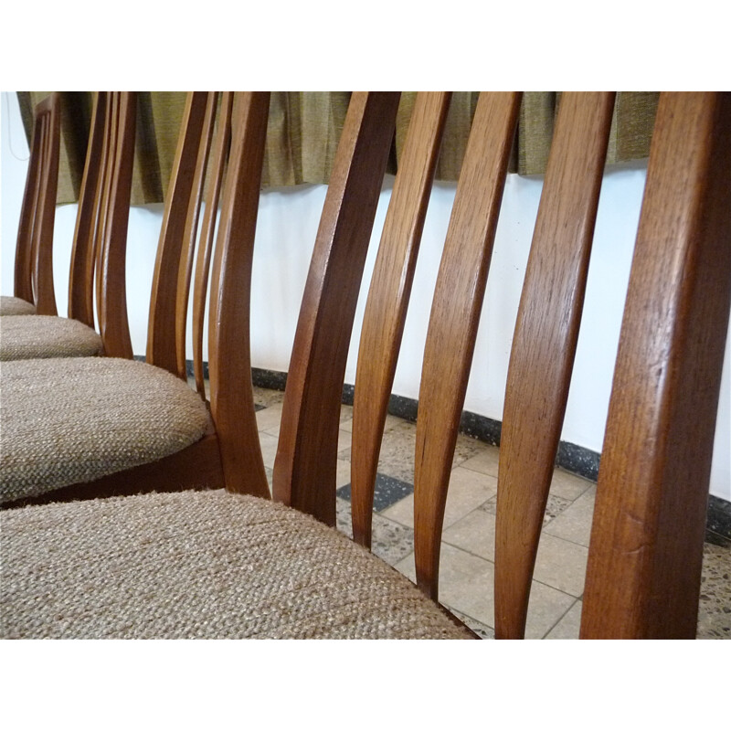 Set of 4 "Eva" Danish dining chairs in teak by Niels Koefoed for Koefoed Møbelfabrik - 1960s