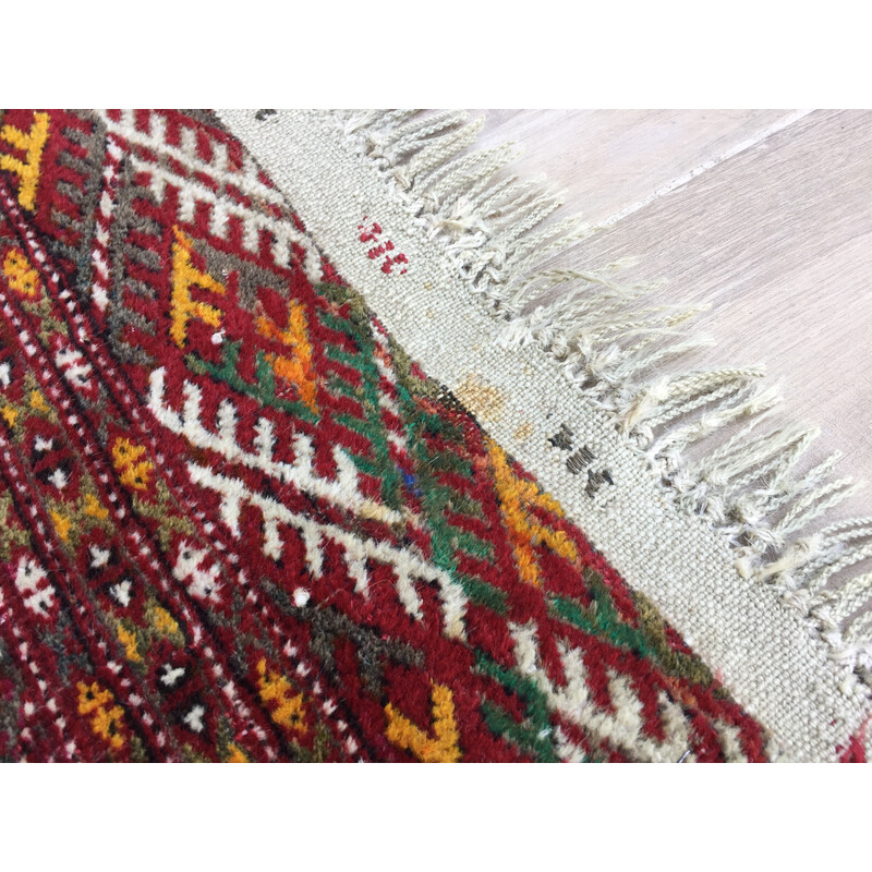 Vintage Afghan rug in red-orange wool
