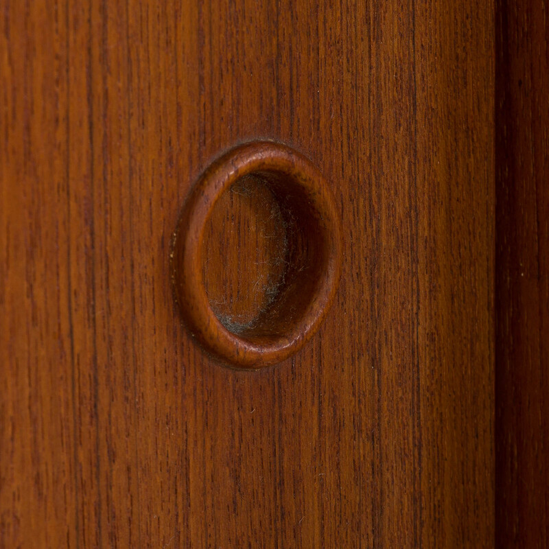 Mueble de pared de teca vintage de Preben Sorensen, Dinamarca, años 60