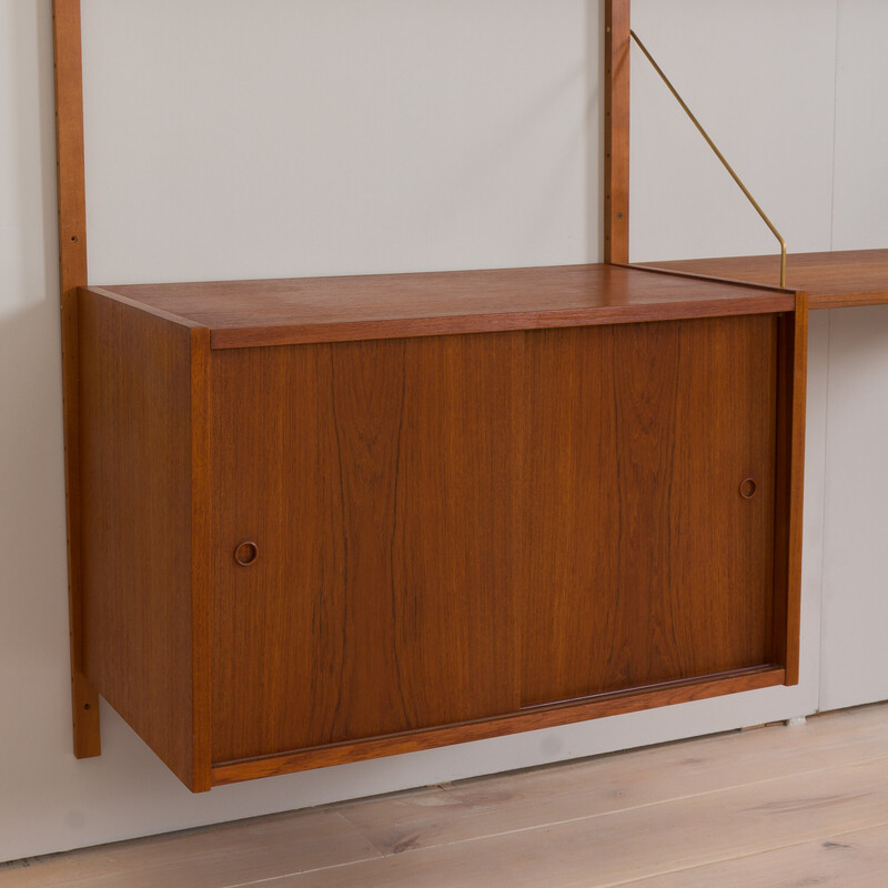 Vintage teak wall unit by Preben Sorensen, Denmark 1960s