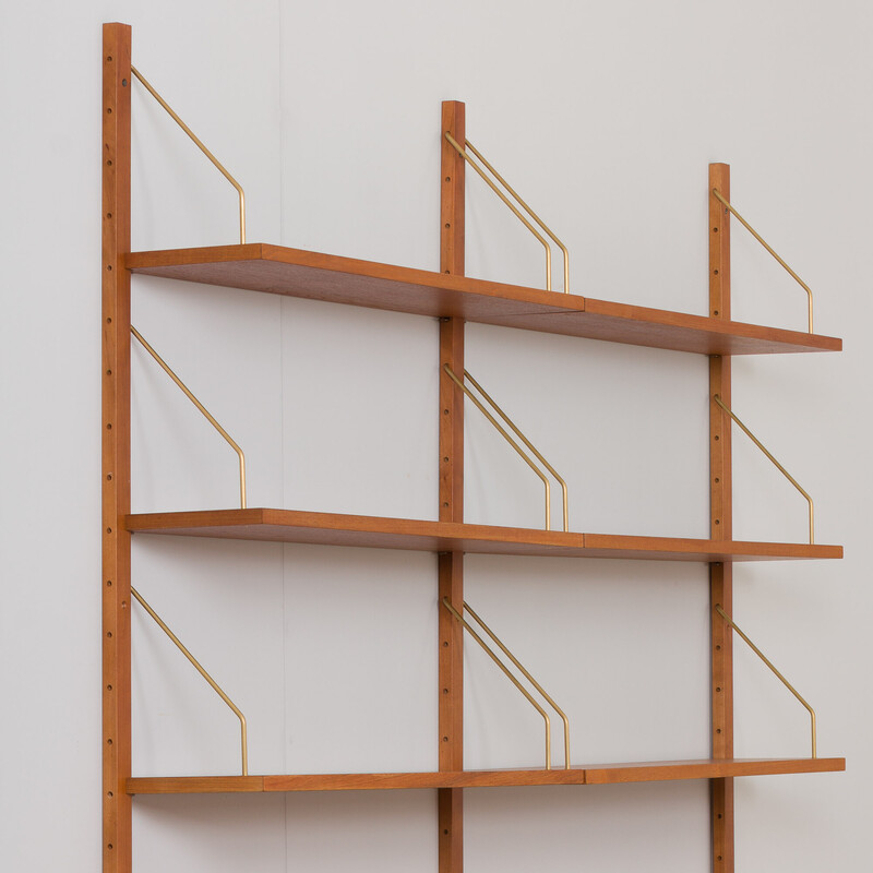 Vintage teak wall unit by Preben Sorensen, Denmark 1960s