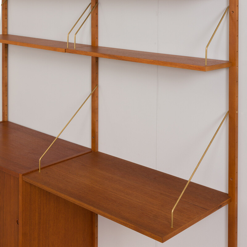 Vintage teak wall unit by Preben Sorensen, Denmark 1960s