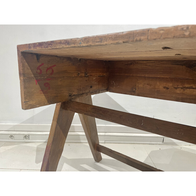 Vintage teak desk by Jeanneret, 1960s
