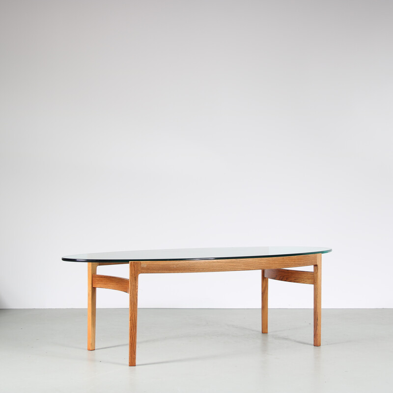 Vintage wooden coffee table by Ib Kofod Larsen for Fröschen Sitform, Germany 1960s