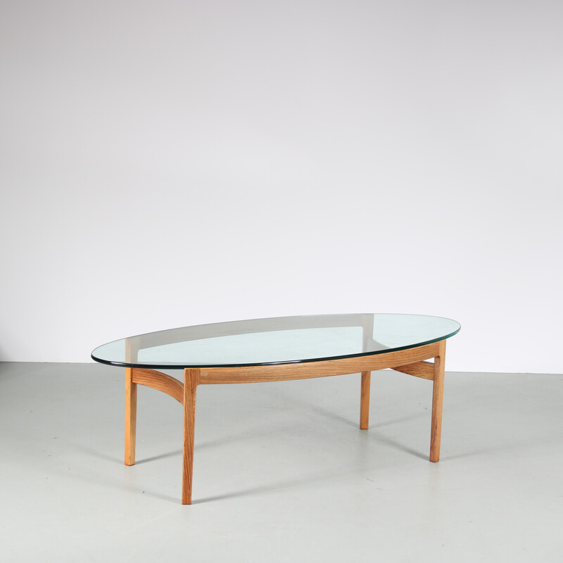 Table basse vintage en bois par Ib Kofod Larsen pour Fröschen Sitform, Allemagne 1960