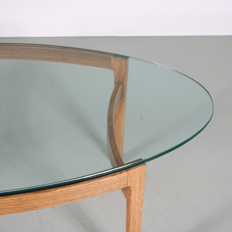 Vintage wooden coffee table by Ib Kofod Larsen for Fröschen Sitform, Germany 1960s
