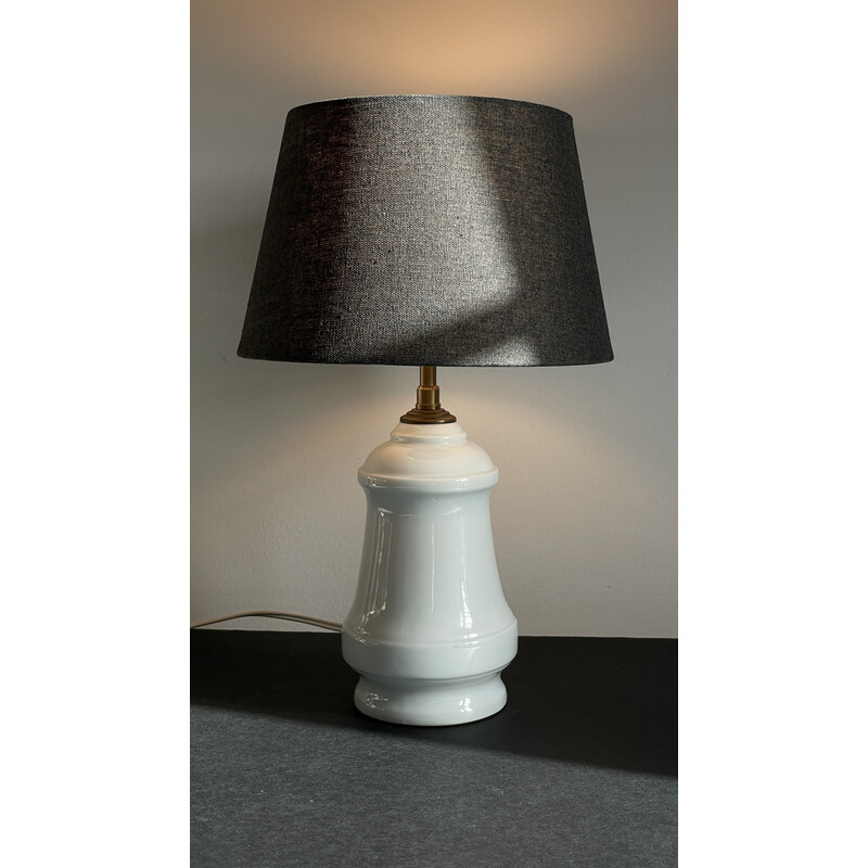 Vintage-Lampe aus Porzellan und Stoff, Frankreich